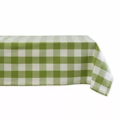 Design Imports Antique Green Buffalo Check Tablecloth