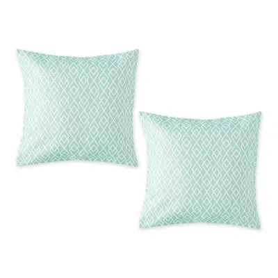 Design Imports Aqua Diamond Outdoor Pillow Cover 18x18 Set/2