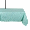 Design Imports Aqua Diamond Outdoor With Zipper Tablecloth In Blue