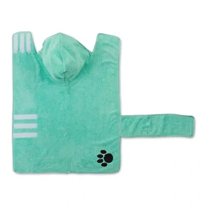 Design Imports Aqua Embroidered Paw Polyester Blanket