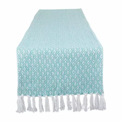 Design Imports Aqua Mini Diamond Table Runner In Blue