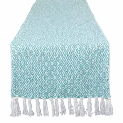 Design Imports Aqua Mini Diamond Table Runner In Blue