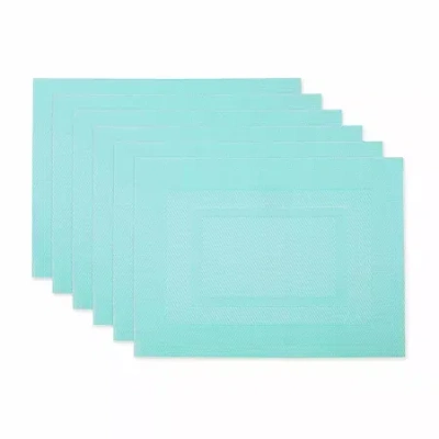 Design Imports Aqua Pvc Doubleframe 6-pc. Placemat In Blue