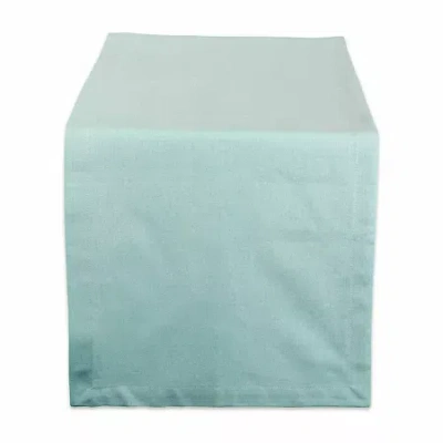 Design Imports Aqua Solid Chambray Table Runner In Blue