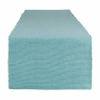 Design Imports Aqua/white 2-tone Ribbed Table Runner In Blue