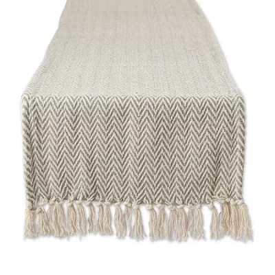 Design Imports Artichoke Chevron Table Runner In Green