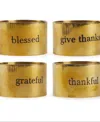 Design Imports Assorted Always Grateful Napkin Ring, Set Of 4 In Always Grateful Asst