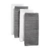 Design Imports Assorted Ribbed Terry 4-pc. Kitchen Towel Set In Gray