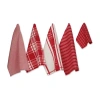 Design Imports Asst Foodie 5-pc. Towel + Dish Cloth Set In Red