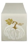 Design Imports Autumn Leaves Embroidered Table Runner In Ivory