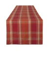 Design Imports Autumn Spice Plaid Table Runner In Orange