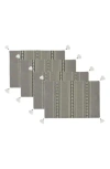 Design Imports Balsam Fir Tree Jacquard Set Of 4 Placemats In Gray