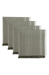 Design Imports Balsam Fir Tree Set Of 4 Napkins In Gray