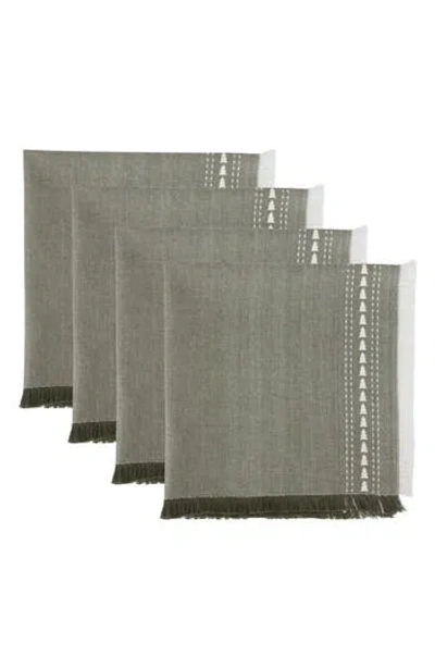 Design Imports Balsam Fir Tree Set Of 4 Napkins In Gray