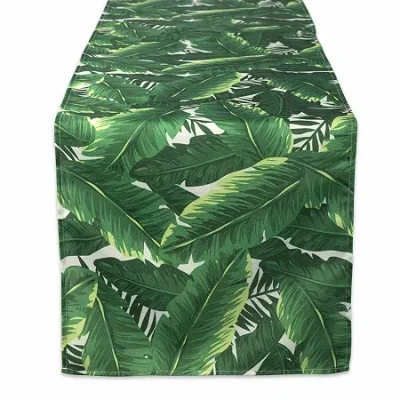 Design Imports Banana Leaf Outdoor Table Runner In Green
