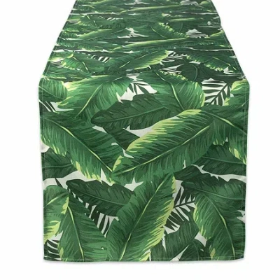 Design Imports Banana Leaf Outdoor Table Runner In Green