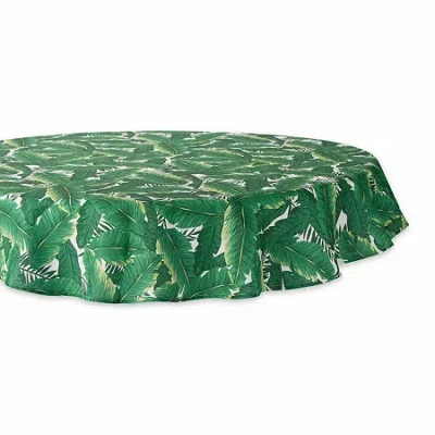 Design Imports Banana Leaf Outdoor Tablecloth In Green