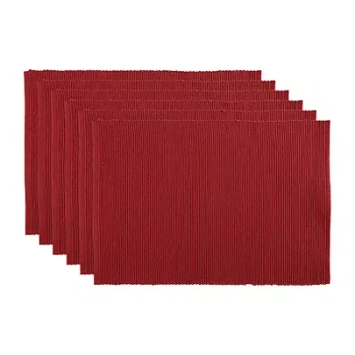 Design Imports Barn Red Ribbed 6-pc. Placemats