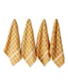Design Imports Basic Terry Collection Windowpane Dishtowel Set, 16x26", Honey Gold Check, 4 Piece In Honey Gold