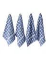 Design Imports Basic Terry Collection Windowpane Dishtowel Set, 16x26", Stonewash Blue Check, 4 Piece In Stonewash Blue Check