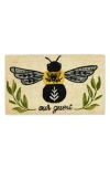 Design Imports Bee Our Guest Coir Doormat In Black