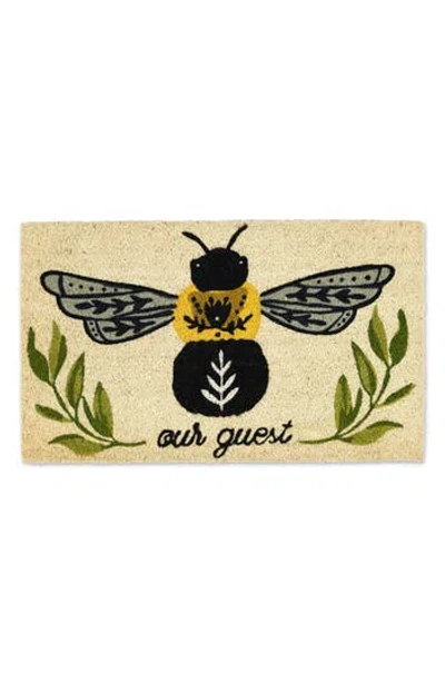Design Imports Bee Our Guest Coir Doormat In Black