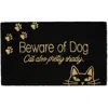 Design Imports Beware Of Dog Coir Doormat In Black