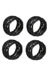 Design Imports Bird Nest Set Of 4 Napkin Rings In Black