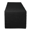 Design Imports Black Ribbed Table Runner In Black