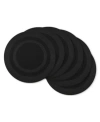 Design Imports Black Round Double Frame Placemat, Set Of 6 In Black