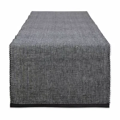 Design Imports Black/white 2-tone Ribbed Table Runner