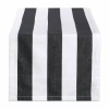 Design Imports Black/white Dobby Stripe Table Runner In Black