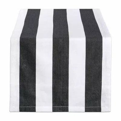 Design Imports Black/white Dobby Stripe Table Runner