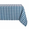 Design Imports Blue Ikat Outdoor Tablecloth In Blue