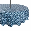 Design Imports Blue Ikat Outdoor With Zipper Tablecloth In Blue