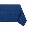 Design Imports Blue Metallic Windowpane Tablecloth In Blue