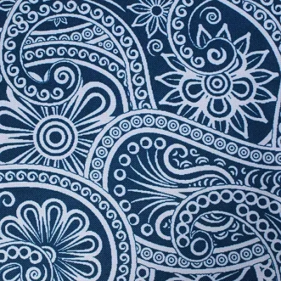 Design Imports Blue Paisley Print Outdoor Tablecloth In Multi