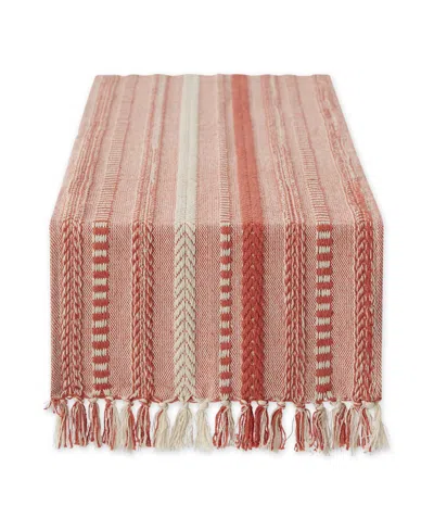 Design Imports Braided Stripe Table Runner, 15x72 Inches In Orange