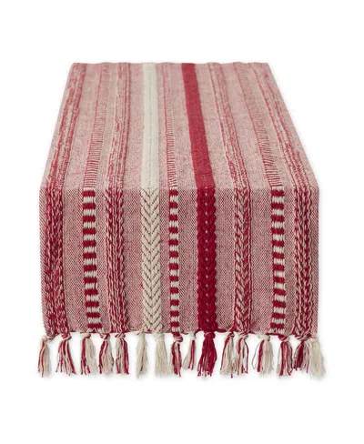 Design Imports Braided Stripe Table Runner, 15x72 Inches In Pink