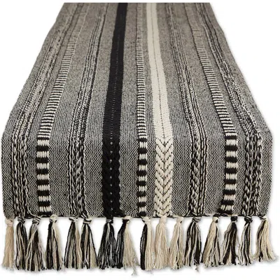 Design Imports Braided Stripe Table Runner In Gray