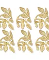 Design Imports Brass Napkin Ring, Set Of 6 In Gold Vine