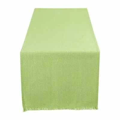Design Imports Bright Green Solid Heavyweight Fringed Table Runner
