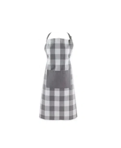Design Imports Buffalo Check Chef Apron In Gray
