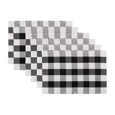 Design Imports Buffalo Check Ribbed 6-pc. Placemat In Black
