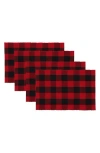 Design Imports Buffalo Check Set Of 4 Placemats In Red