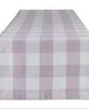 Design Imports Buffalo Check Table Runner, 14" X 72" In Dusty Lilac