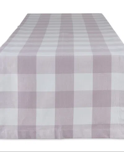Design Imports Buffalo Check Table Runner, 14" X 72" In Dusty Lilac