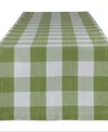 Design Imports Buffalo Check Table Runner, 14" X 72" In Green