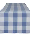 Design Imports Buffalo Check Table Runner, 14" X 72" In Stonewash Blue