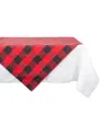 Design Imports Buffalo Check Table Topper 40" X 40" In Red